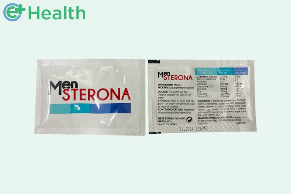 Hình ảnh mặt trước và sau của gói Mensterona 5g