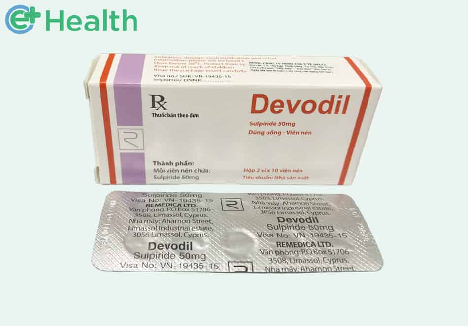 Hộp và vỉ thuốc Devodil 50mg